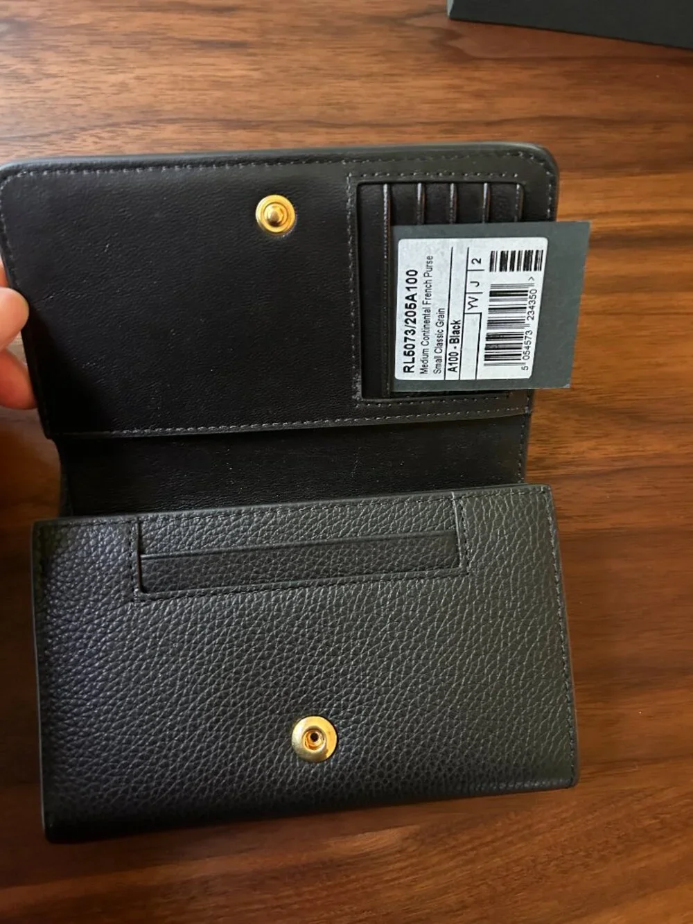 Mulberry Black Leather Wallet Medium 